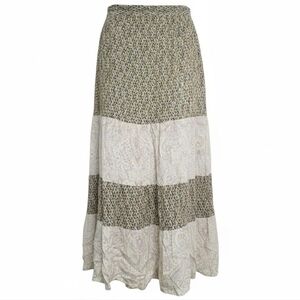Mystree Blue and Cream Patterned Maxi Skirt Size Medium